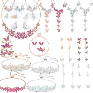 Ensembles cadeaux de noël pour le nouvel an 2022, tendance, magasin de bijoux pour femmes, bijoux en cristal autrichien, collier volant papillon rouge