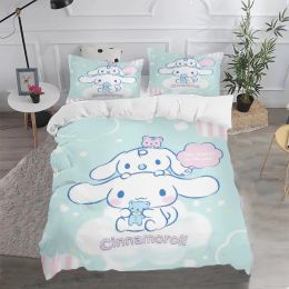 Stelt Cinnamoroll dekbedoverdeksel anime cartoon kinderen king size set dekbed beddening quilt grade a gedrukte koningin twin