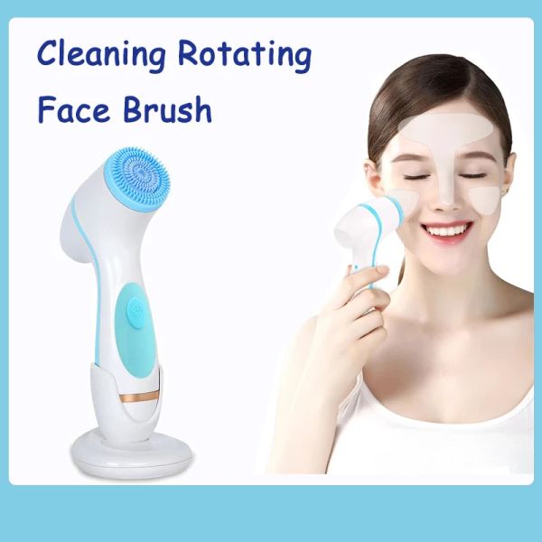 Définit Ckeyin 3 Electric Facial Nettoyage Brosse en profondeur Nettoyage en profondeur Face rotatif Brosse Silicone Afficier Facial Care Exfoliation Curtain