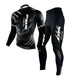 Sets complete zomer met lange mouwen fietsentrui set mannen vrouwen fietsen uniforme mtb kleding road mountain bike kleding fietsen outfit