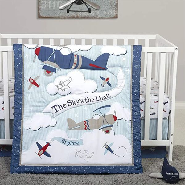 Ensemble Crib Baby Quilts Couperon douce Couette en bois d'animaux Polyester Polyester Lancet Couverture 84x107cm