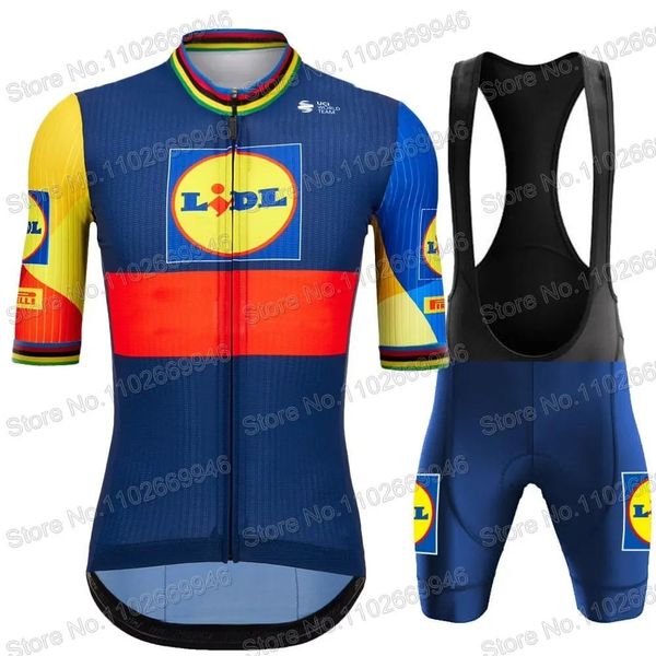 Ensembles Jersey cycliste Ensembles France Tour Team TDF 2023 Ensemble Hommes Coldages à manches courtes Shirts de vélo de route Suit Bicycle Bib Short Mtb ROPA 2308