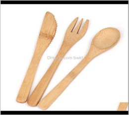 Ensembles Vaisselle cuisine barre à manger maison jardin vaisselle écologique bambou coréen couverts couteau fourchette cuillère 3 pièces ensemble Portable 8508854
