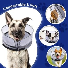 Ensembles de cônes pour chiens après les chirurgies, collier de protection gonflable pour chien, collier de récupération pour animaux de compagnie, cône souple pour chiens de petite, moyenne ou grande taille, chats