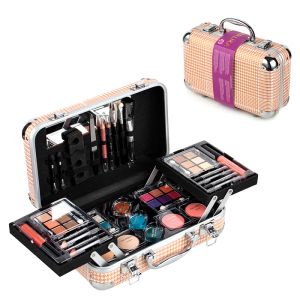 Sets Duer Lika Pink Houndstooth Professional 24 Color oogschaduw Blush Cosmetic Foundation Face Powder Make -up Sets Eye Shadows Palet