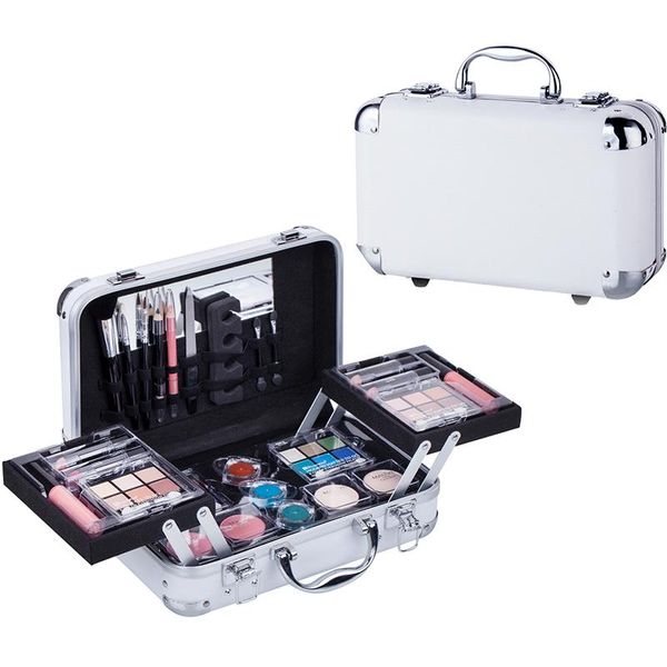 Ensembles DUER LIKA Blanc Portable Professionnel 24 Couleur Fard À Paupières Blush Cosmétique Fondation Visage Poudre Maquillage Ensembles Ombres À Paupières Palette