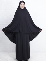 Conjuntos de ropa de oración musulmana Eid para mujer, vestido Hijab de Ramadán, ropa islámica, Dubai, Turquía, Namaz, Long Khimar Musulman Jurken Abaya