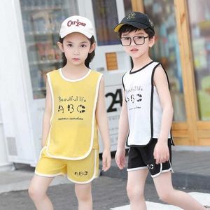 Sets Fashion Boutique Clothing Children's Vest Suit Summer Nieuwe Cotton Boys Girls Sport Mouwloze Shorts PCS Baby Casual Tracksuit