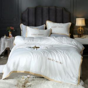 Sets Fashion Simple Style Home Bedding Sets Luxury Family Set Hoja de tapa Dórmes de la almohada Full King Queen, set de cama 2019 T200414