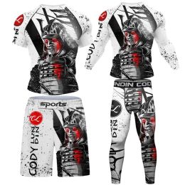 Ensembles Fitness Compression Sport costume hommes MMA BJJ ensemble de boxe Muay Thai Jiu Jitsu vêtements de sport entraînement survêtement vêtements de gymnastique