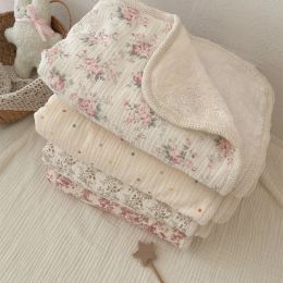 Sets Fleece Winter Baby Deken voor pasgeboren Swaddle Bedding Velvet Muslin katoenen deken nieuw geboren kinderen deken Moeder Kid