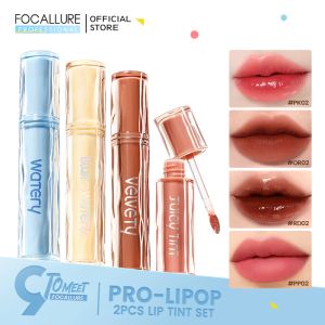 Définit Focalliture 2 PCS / Set Matte Liquid Lipstick étanche à la durée de maquillage à lèvres à lèvres hydratants pour femmes