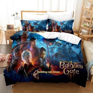 sets gibier baldur's gate 3 lind bedding single twin complet reine king size set adulte kid chambre cover cover ensembles anime lits thee