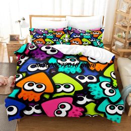 Sets Game Splatoon Inkling Squid Bedding Set Single Twin Full Queen King Size Set Aldult Kid Bedroom Sets Duvetcover Sets Kawaii NUEVO