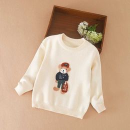 Sets de filles pull d'automne et d'hiver vestimentes en tricot pour bébé poussette pour enfants dessin animé mignon q240508