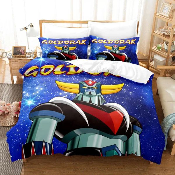 Ensemble Goldorak Liberding Set Single Twin Full Full King Size Bed Set Aldult Kid Bedroom Duvetcover Set 3D Print Anime 2022 Kawaii