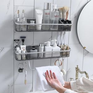 Ensembles GURET support de rangement mural avec crochets égouttable douche coin étagère organisateur shampooing serviette étagère pour accessoires de salle de bain