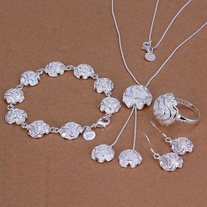 Sets Hoogwaardige 925 sterling zilveren Rose Set sieradensets DFMSS297 gloednieuwe fabriek directe verkoop 925 zilveren ketting armband oorbel r