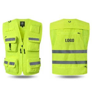 Stelt een hoog zicht op een hoog zicht reflecterende veiligheid Reflectief Vest gepersonaliseerde op maat gemaakte nachtcyclingwerkkleding voor bouwvakkers