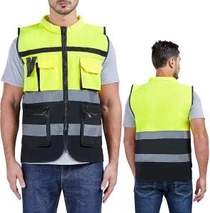 Définit le gilet de sécurité réfléchissante à haute visibilité Vêtements de travail Motorcycle Sports Sports de sécurité Réfléchissants extérieurs