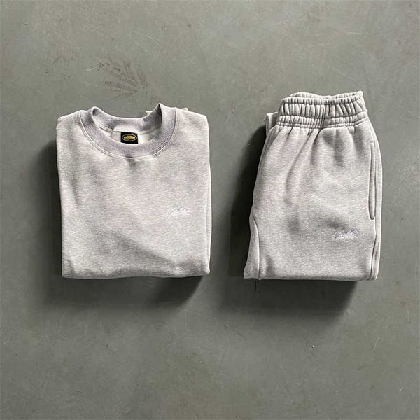 Ensembles Hmp Sweat à capuche pour hommes Survêtements gris Lettre Sweat-shirt brodé et pantalons de survêtement Pantalons de shopping High Street