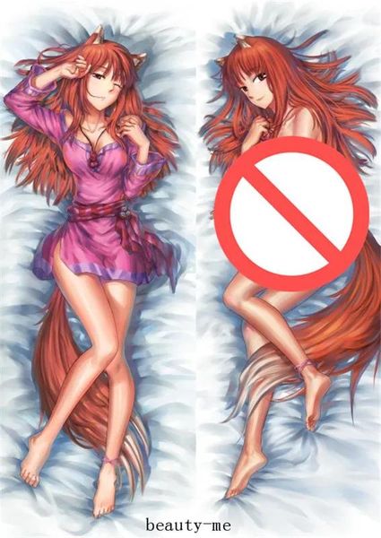 Sets Hot anime Spice and Wolf personajes sexy orejas de animales chica Holo funda de almohada okami a Koshinryo Horo cuerpo funda de almohada Dakimaku