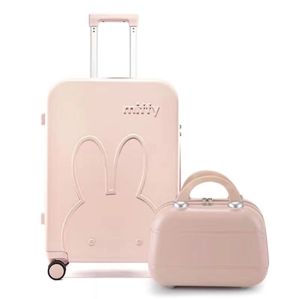 Sets chauds! Nouvelle valise de bande dessinée avec sac à main 20/22/24/26/28 pouces Girls Trolley Travel Sac Femmes Belle boîte à bagages roulants