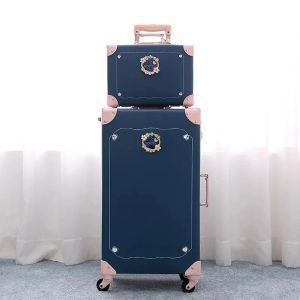 Sets chaud!Nouvelle valise de cuir Pu Retro Pu Set Femmes Sac de voyage vintage Boîte à planche de mode Chariot de mode Filles de haute qualité