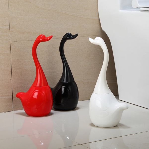 Ensembles Vente chaude en céramique Plastique de haute qualité Swan Brusque de toilette Créative salle de bain créative Brosse de nettoyage d'outil de nettoyage de ménage drôle