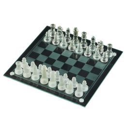 Stelt het hot top -grade K9 Glass Chess Set 20/25 cm vierkante schaakbord Creative Murning International Chess Game Thinking Toy Board Game