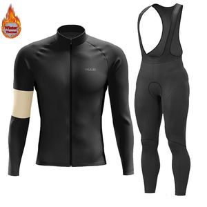 Sets Huub Winter Thermal Fleece Jersey Set Racing Bike Suit Mountian Cycling Clothing Ropa Ciclismo Bicycle Z230130