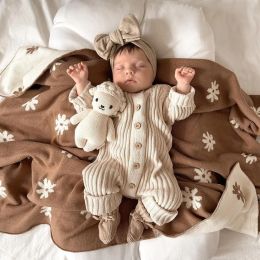 Sets Ins Tricoted Baby Backet Blanchette de poussette hiver