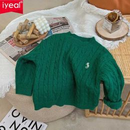 Ensembles iyeal printemps et automne enfant sweater garçons filles trésor tricot vintage zipper lagrange veste en coton lâche