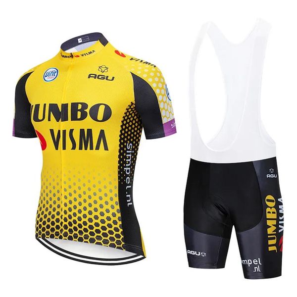 Ensembles Jumbo Team New Fluor Green CYCLING JERSEY 20D short de vélo Ropa Ciclismo été séchage rapide pro BICYCLING Maillot pantalon vêtements