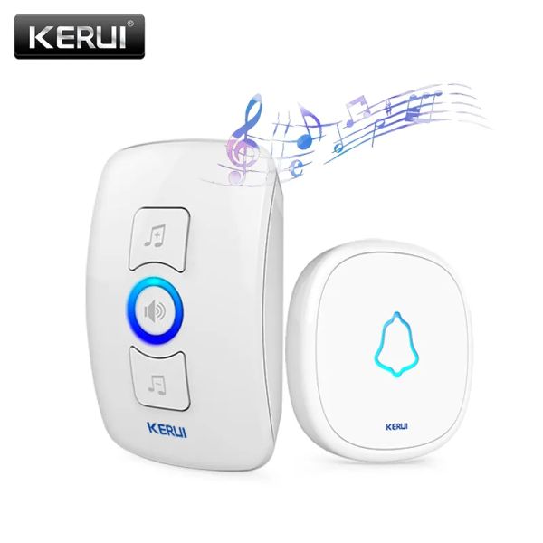 SETS KERUI M525 Wireless Smart Home Door Sheel avec bouton-poussoir imperméable Long Range 32 chansons Blanc Black Bell Bell UU US UK Plug