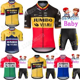 Conjuntos para niños 2023 Jumbo Visma belga Jersey conjunto niños niñas Ropa de ciclismo niños traje de bicicleta de carretera MTB Maillot Ropa 230206