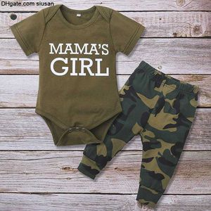 Sets kids enfants garçon garçon filles vêtements bébé vêtements à manches courte à manches à manches à manches coupées camouflage pantalon 2-pièce costume