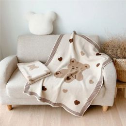 Ensembles de couverture en tricot émous des couvertures pour bébé nouveau-né les accessoires porteurs d'hiver pour les enfants et la litière de couverture de lit manta bebe