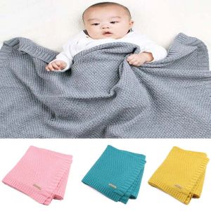 Ensembles de couverture de couverture de bébé en tricot enveloppe de literie infantile douce pour le canapé-lit Porte-poussette