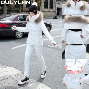 Sets Lady New Ski Suit Casual Hiver Winter Warm Warm Skisuit Outdoor Sports Skiing Pant Set Zipper Ski Costume