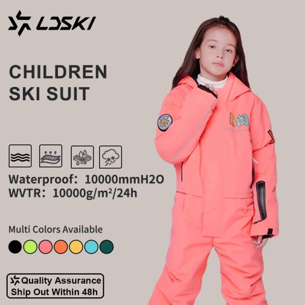 Ensembles ldski kid ski ski combinais combinaison étanche à vent en souffle respirant chaud chèque hiver extérieur sport snowboard boy girl one-piece costume