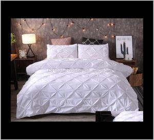 Sets Luxury Black Dudvet Pinch Pleat Breve Bedding Queen King Size 3 PPCS Lino de la cama Cubierta de la cubierta con caja de almohada45 Tihzm 39Ent9076719