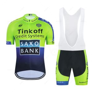 Sets Maillot 2022 SAXO Bank Tinkoff Team Cycling Jersey Set Clothing Summer Road Bike Shirts Suit Bicycle Bib Shorts Mtb Wear Ropa