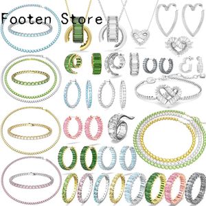 Sets Matrix 2023 Ketting Fijne Mode-sieraden Set Roestvrij Staal Kristallen Oorbellen Armband Ring voor Vrouwen Cadeau Met Logo