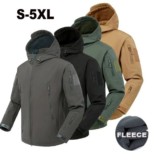 Définit des hommes pantalons de vestes d'armée 5xl manteau de capuche molle soft-softe