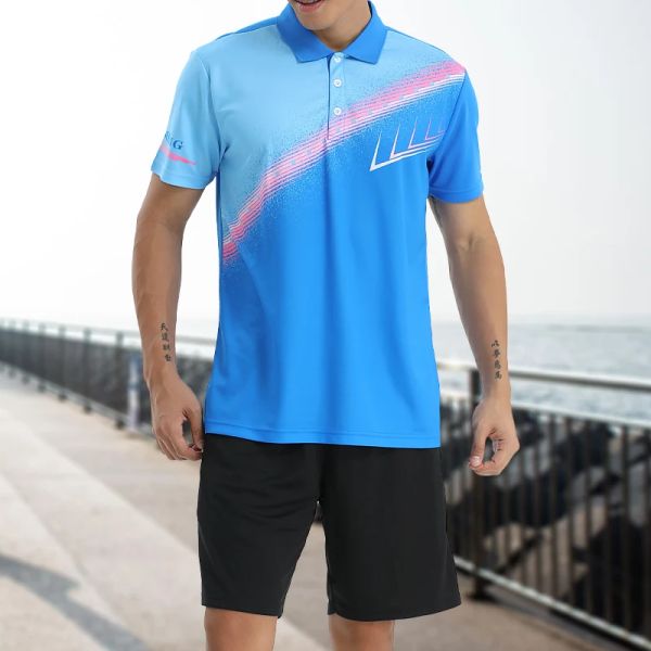 Sets Men Tshirts Sets Impresiones Entrenamiento de Golf Tennis Badminton Soccer Jersey Custom Team Sports Suits Rapid Dry Running Sprauts