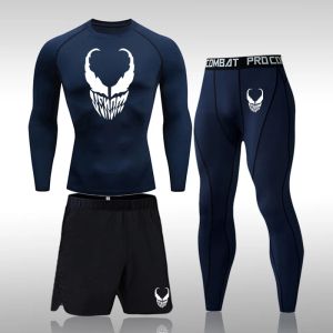 Sets Mens MMA compression sets Tracksuit Suisses sportives sèches rapides Jogging Running Set Rashgard Gym Clothing Men Fitness Travail