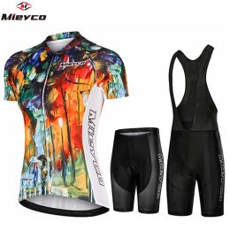 Sets Mieyco Summer Jumpsuit Cycling Jersey Jet Femenina Ciclismo Ciclismo Road Bike Gel Shorts Montaña Bike Tshirt Cortero