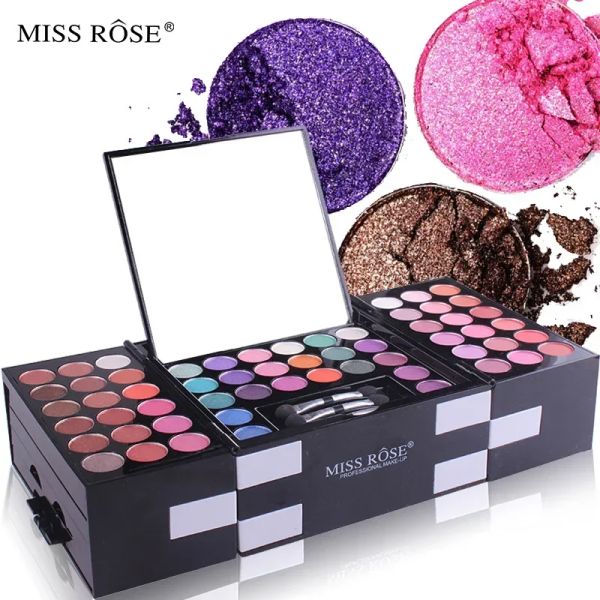 Ensembles Miss Rose Makeup Case Set Kitultimate Color Combination Holiday Gift Set Cosmetic Every Shadow Lip Gloss Blush Brow Combo Palette