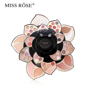 Sets Miss Rose multifunctionele bloem roterende make -up set zwart groot pruimenbloesem palet hoogwaardige waterdichte cosmetische kast